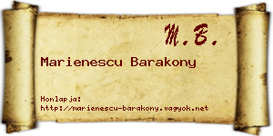 Marienescu Barakony névjegykártya